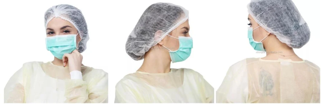 Wholesale Disposable Doctor Nurse Surgery Dental Hair Net Head Cover Dustproof Hat Bouffant Shower Non Woven Medical White Blue Mob Cap for Food Factory Supply