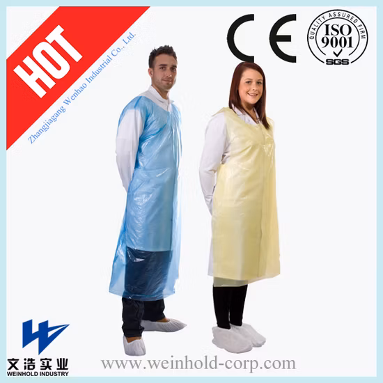 Одноразовый пластиковый фартук PE CPE LDPE HDPE для медицины и домашнего хозяйства